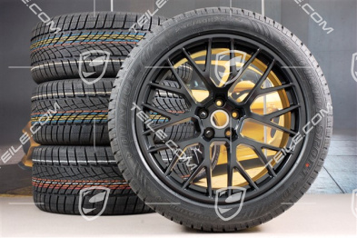 20" Winterräder Satz RS SPYDER, Felgen 9J x 20 ET26 + 10J x 20 ET19 + Dunlop SP Winter Sport 4D Winterreifen 265/45 R20 + 295/40 R20, lackiert in Schwarz (seidenglanz), mit RDK-Sensoren
