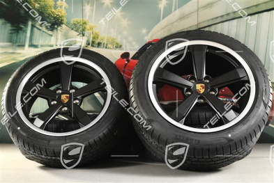 19"+20" Dakar winter wheel set, wheel rims 8J x 19 ET38 + 11,5J x 20 ET68 + NEW Pirelli winter tyres 245/45 R19 + 295/40 R20, black satin matt