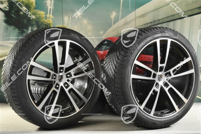 22" Winterräder Sport Design, Felgen 10J x 22 ET48 +11,5J x 22 ET52 + Pirelli Winterreifen 285/40 R22 + 315/35 R22, in Schwarz Hochglanz