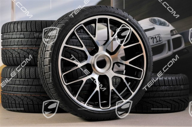 20" Turbo S Koła zimowe komplet do Turbo S / GTS, centralnie mocowane, felgi 8,5J x 20 ET51 + 11J x 20 ET59 + opony zimowe Pirelli Sottozero II 245/35 R20+295/30 R20, czujniki ciśnienia