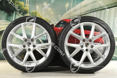 21-inch Panamera SportDesign Winter wheel set, wheel rims 9,5J x 21 ET71 + 10,5J x 21 ET71 + Michelin Pilot Alpin 5 winter tyres 275/35 R21 + 315/30 R21, silver metallic