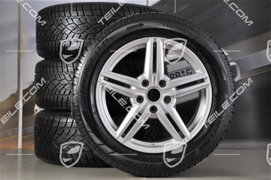 19-inch Cayenne Design II winter wheel set, 4 wheels 8,5 J x 19 ET 59 + 4 winter tires Dunlop 265/50 R 19 110V XL M+S, without TPMS