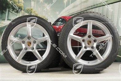 18" Boxster koła zimowe komplet, felgi 8J x 18 ET57 + 9,5J x 18 ET49, opony zimowe Pirelli Sottozero, DOT/rok prod. 2017, profil bieżnika 6mm, z czujnikami ciśnienia