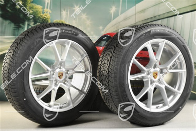 20" koła zimowe Cayenne S, komplet, felgi 9J x 20 ET50 + 10,5J x 20 ET55 + NOWE opony zimowe Hankook Winter i*eveo 3X, 255/55 R20 + 295/45 R20, z czujnikami ciśnienia