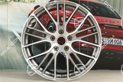 21" Felgensatz Panamera Exclusive Design Sport, 9,5J x 21 ET71 + 10,5J x 21 ET71, in Platinsilber-Metallic