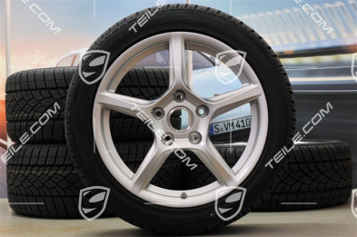 18" Boxster Winterräder Satz, 8J x 18 ET57 + 9J x 18 ET47 + Winterreifen Dunlop 235/45 R18 + 265/45 R18, mit RDK-Sensoren