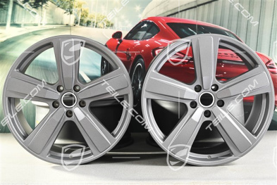 22-inch wheel rim set Cayenne Exclusive Design Sport, 10J x 22 ET48 +11,5J x 22 ET61, vesuvgrau