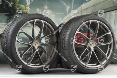 22" koła letnie Cayenne Coupé GT, komplet, felgi 10J x 22 ET48 + 11,5J x 22 ET52 + NOWE Pirelli P Zero opony letnie 285/35 R22 + 315/30 R22, z czujnikami ciśnienia