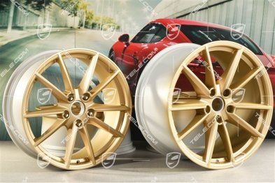 20"+21" Komplet felg Carrera S, 8,5J x 20 ET53 + 11J x 21 ET66, aurum satynowy półmat