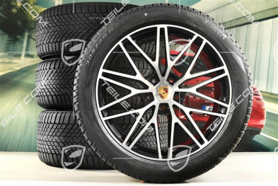 21" RS Spyder Design Winterräder Satz, Felgen 9,5J x 21 ET46 + 11,0J x 21 ET58 + Pirelli Winterreifen 285/45 R21 + 305/40 R21, mit RDK-Sensoren, schwarz hochglanz