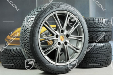 20-inch winter wheels set "Exclusive Design", rims 9,5 J x 20 ET71 + 10,5 J x 20 ET71 + NEW Michelin Pilot Alpin 4 winter tires 275/40 R20 + 315/35 R20, Platinum (satin)