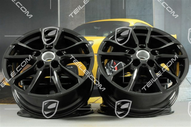 18-inch wheel rim set Cayenne facelift 2014->, 8J x 18 ET53, black high gloss