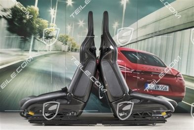 Sportschalensitze, klappbar, Heizung, Leder/Alcantara, Schwarz, L+R