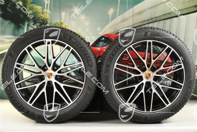 21" koła zimowe RS Spyder Design, komplet, felgi 9,5J x 21 ET46 + 11,0J x 21 ET58 + NOWE opony zimowe Michelin 285/45 R21 + 305/40 R21, z czujnikami ciśnienia, czarny wysoki połysk
