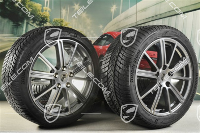 20" Panamera Turbo Koła zimowe, komplet, felgi 9,5J x 20 ET71 + 10,5J x 20 ET71 + opony zimowe Bridgestone 275/40 R20 + 315/35 R20, Adamantium