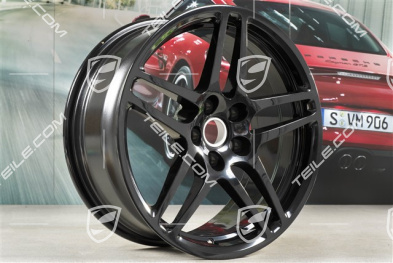 18" komplet felg Macan S, 8J x 18 ET21 + 9J x 18 ET21, czarny wysoki połysk