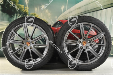 20" Panamera Turbo Koła zimowe, komplet, felgi 9,5J x 20 ET71 + 10,5J x 20 ET71 + opony zimowe Bridgestone 275/40 R20 + 315/35 R20, Adamantium