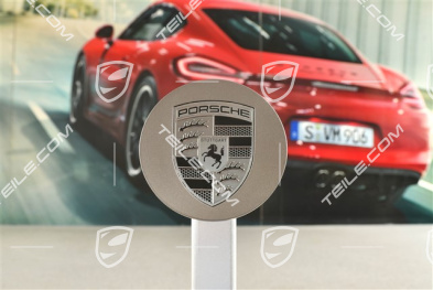 Hub cap, concave, emblem in turbonite, turbonite / rhodium grey