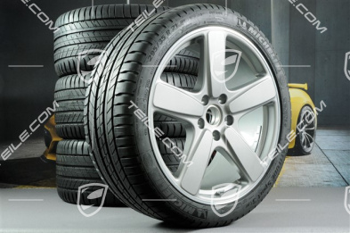 21" Sport Classic komplet kół letnich, felgi 10J x 21 ET50 + opony letnie Michelin 295/35 R21, GT Silbermetallic, z czujnikami ciśnienia
