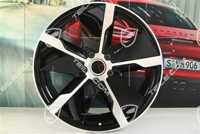 21-inch wheel rim Taycan Exclusive Design, 11,5J x 21 ET66, rear, black high gloss, L