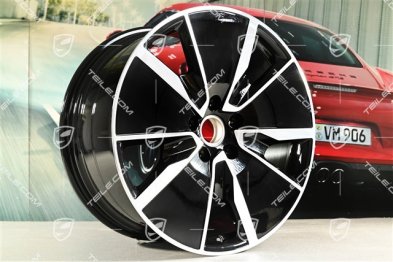 21" Macan Turbo Felgensatz, 8,5J x 21 ET27 + 10,5J x 21 ET47, in Schwarz Hochglanz