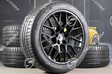 20" "RS Spyder Design" in Schwarz (seidenglanz), Sommerräder Satz, Felgen 9J x 20 ET26 + 10J x 20 ET19 + NEUE Michelin Sommerreifen 265/45 R 20 + 295/40 R 20, mit RDK-Sensoren