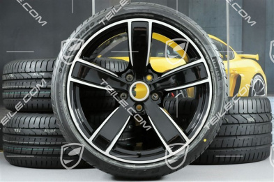 20-inch summer wheels set Carrera Sport, rims 8,5J x 20 ET49 + 11,5J x 20 ET56 + summer tyres 245/35 R20 + 305/30 R20, black high gloss