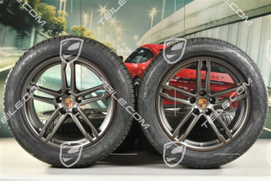 19" "Macan Turbo" Winterräder Satz, Felgen 8J x 19 ET21 + 9J x 19 ET21, Pirelli Winterreifen 235/55 R 19 + 255/50 R 19, mit RDK-Sensoren,  platinum seidenmatt