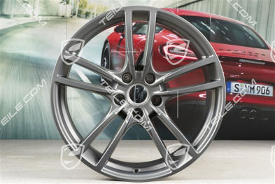 21-inch wheel rim set Cayenne Turbo, 11J x 21 ET58 + 9,5J x 21 ET46, Platinum Satin Matt