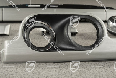 Aluminium. Schalttafelverkleidung Zierleiste Satz, inklusive Wählhebel PDK in Leder schwarz