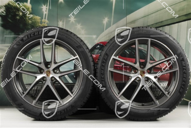 20-inch "Macan S" winter wheels set, rims 9J x 20 ET26 + 10J x 20 ET19 + NEW Michelin winter tyres 265/45 R 20 + 295/40 R 20, titanium dark/burnished, with TPMS