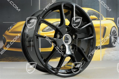 18-inch wheel rim set Cayman III, 8J x 18 ET57 + 9,5J x 18 ET49, black high gloss