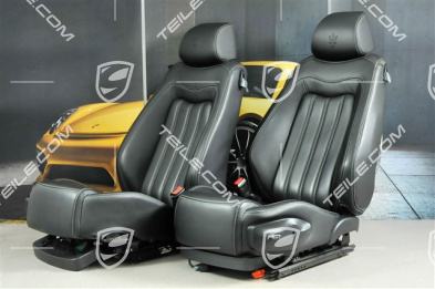 GranTurismo, Fotele, regulowane elektrycznie, skóra, Czarne, komplet (L+R)