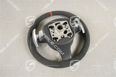Kierownica Sport-Design, Sport Chrono, Alcantara, czarna, Czerwony pasek na godz. 12