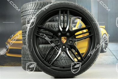 20" Komplet kół zimowych Sport Design, 8,5J x 20 ET51 + 11J x 20 ET70, opony zimowe Michelin 245/35 ZR20 + 295/30 ZR20, z czujnikami ciśnienia RDK, czarny satynowy półmat