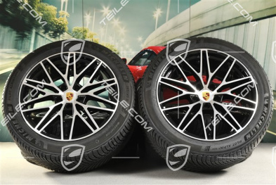 21" koła zimowe RS Spyder Design, komplet, felgi 9,5J x 21 ET46 + 11,0J x 21 ET58 + NOWE opony zimowe Michelin 285/45 R21 + 305/40 R21, z czujnikami ciśnienia, czarny wysoki połysk