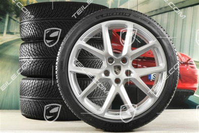 21-inch Panamera SportDesign Winter wheel set, wheel rims 9,5J x 21 ET71 + 10,5J x 21 ET71 + Michelin Pilot Alpin 5 winter tyres 275/35 R21 + 315/30 R21, silver metallic