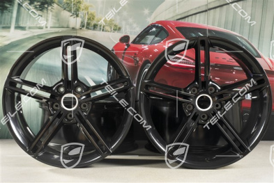21" Komplet felg Mission E Design, 9,5J x 21 ET60 + 11,5J x 21 ET66, czarny wysoki połysk