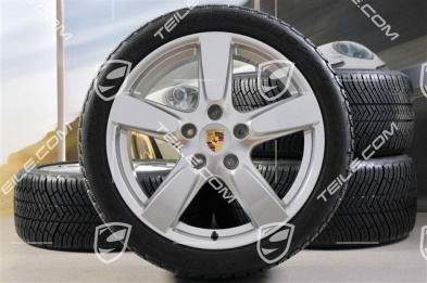 19" Koła zimowe komplet, Cayman S, 8J x 19 ET57 + 9,5J x 19 ET45 + NOWE opony zimowe Michelin Pilot Alpin 4 235/40 R19 + 265/40 R19, z czujnikami ciśnienia RDK