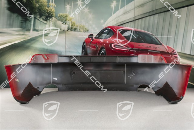 Stoßstange hinten, Turbo / Carrera S / Carrera 4S, neu + lackiert (Indischrot 80K)