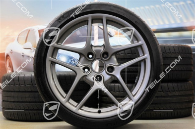 19" Sommerräder Satz, Carrera S II, Felgen 8J x 19 ET57 + 11J x 19 ET51 + NEUE Michelin Reifen 235/35 ZR19 + 305/30 ZR19, in Platinium