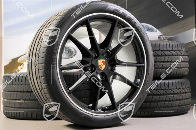 20" summer wheels set Carrera S III, rims 8.5J x 20 ET51 + 11J x 20 ET52 + NEW Pirelli P Zero summer tyres 245/35 ZR20 + 305/30 ZR20, with TPMS sensors, high-gloss black