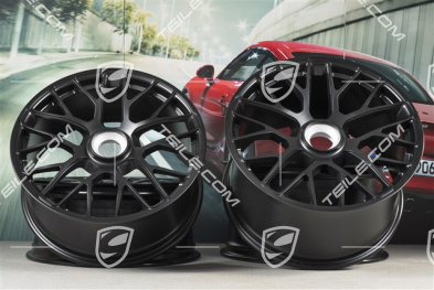20-inch Wheels set Turbo S, central locking, 8,5J x 20 ET51 + 11J x 20 ET59, black satin mat