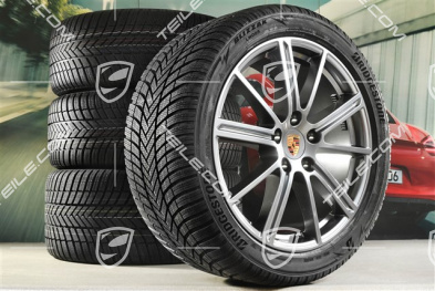 20" Panamera Turbo Koła zimowe, komplet, felgi 9,5J x 20 ET71 + 10,5J x 20 ET71 + opony zimowe Bridgestone 275/40 R20 + 315/35 R20, Adamantium