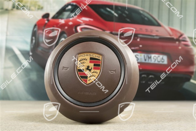 Airbag kierowcy / poduszka powietrzna, skóra, Black/Truffle brown