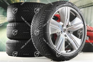 22" Macan Exclusive Design Winterräder Satz, Felgen 9J x 22 ET29 + 11J x 22 ET47 + Pirelli Winterreifen 255/40 R22 + 295/35 R22, in Platinsilber