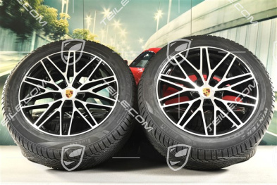 21" koła zimowe RS Spyder Design, komplet, felgi 9,5J x 21 ET46 + 11,0J x 21 ET58 + NOWE opony zimowe Pirelli 285/45 R21 + 305/40 R21, z czujnikami ciśnienia, czarny wysoki połysk