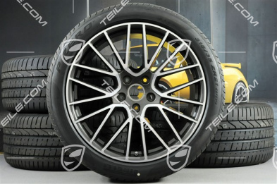 21-inch Cayenne RS Spyder summer wheel set, rims 9,5J x 21 ET46 + 11,0J x 21 ET49 + NEW Pirelli P Zero summer tyres 285/40 R21 + 315/35 R21, with TPMS