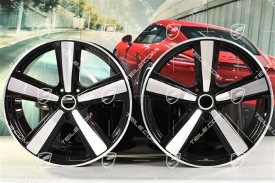 22-inch wheel rim set Cayenne Coupe Exclusive Design Sport, 10J x 22 ET48 +11,5J x 22 ET52, black high gloss