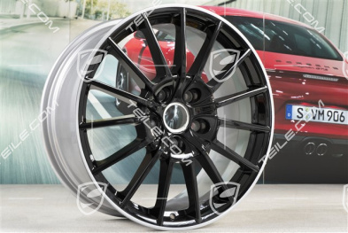 20" Panamera Sport Felgensatz, 9,5J x 20 ET 65 + 11,5 J x 20 ET 63, Felgenstern in schwarz